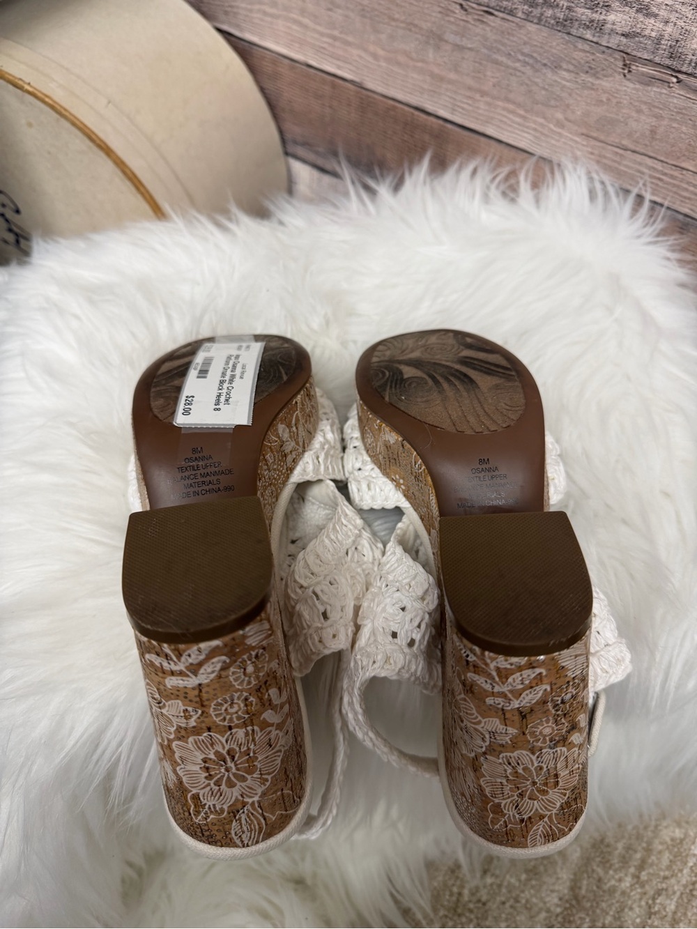 Impo White Braided Crochet Wedge Sandals - Picture 5 of 5